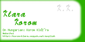 klara korom business card